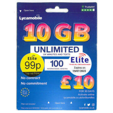 Angielska Karta Sim LycaMobile UK BEZ REJESTRACJI
